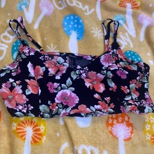 black floral print top